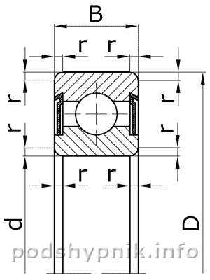 Эскиз подшипника 3180209