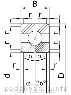 Эскиз подшипника 176130